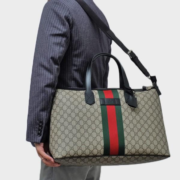 グッチ GUCCI GGスプリーム ダッフルバッグ ベージュ×エボニー [メンズ] 359261 KHNGN 9692 