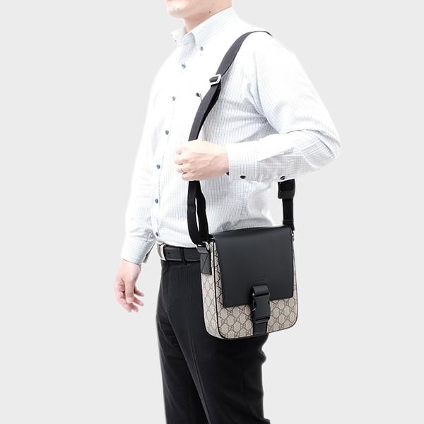 グッチ GUCCI GG柄 GGスプリーム キャンバス スモール メッセンジャー ショルダーバッグ ベージュ×ブラック [メンズ] 473877 K5RLX 9769