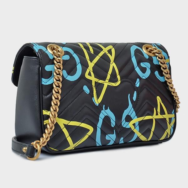 グッチ GUCCI ゴースト GHOST キルティングレザー ショルダーバッグ ブラック 443497 DSSET 8438