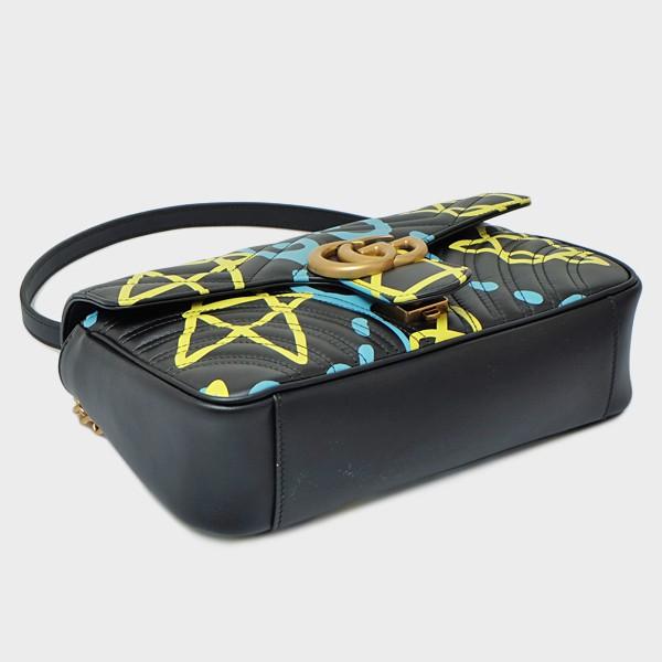 グッチ GUCCI ゴースト GHOST キルティングレザー ショルダーバッグ ブラック 443497 DSSET 8438