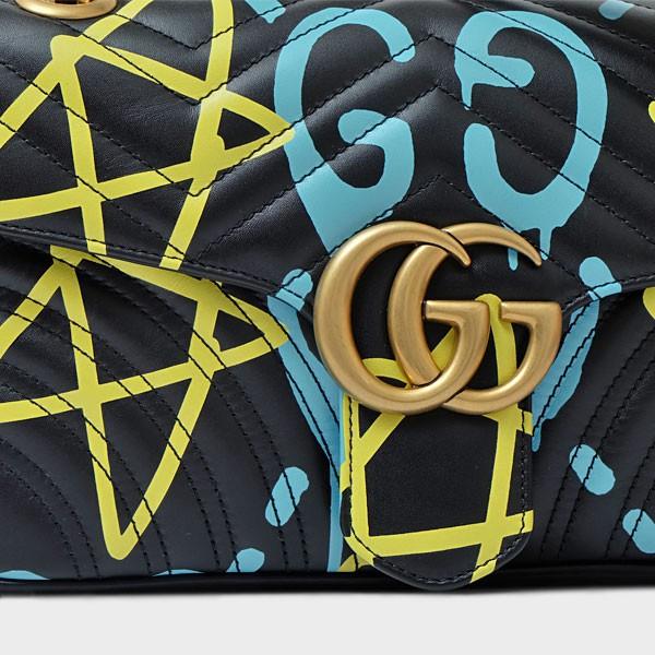グッチ GUCCI ゴースト GHOST キルティングレザー ショルダーバッグ ブラック 443497 DSSET 8438