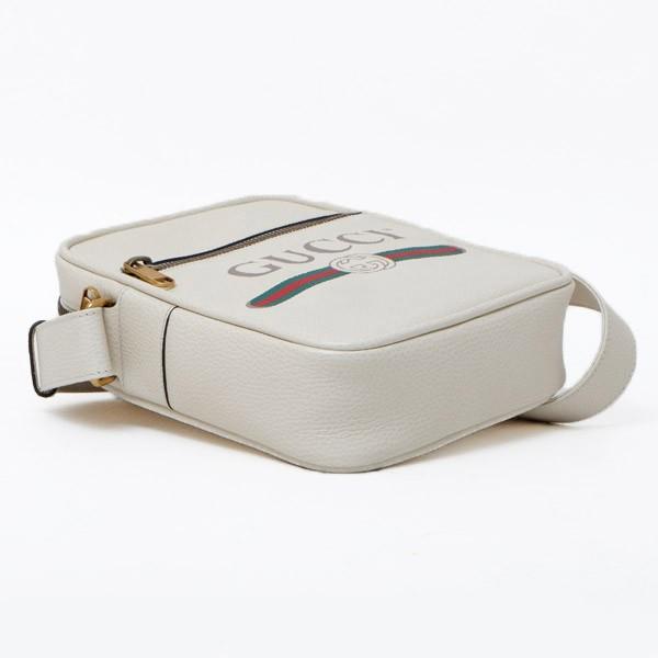 グッチ GUCCI グッチプリント レザー ショルダーバッグ ホワイト 523591 0QRAT 8820 