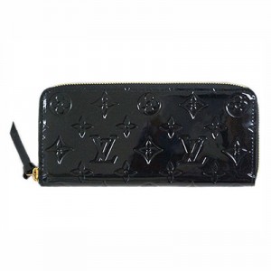 ルイヴィトンLOUIS VUITTON　ヴェルニ　ラウンドファスナー長財布　ポルトフォイユ・クレマンス　ノワール　M90920