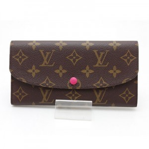 ルイヴィトン LOUIS VUITTON  長財布 レディース ポルトフォイユ・エミリー モノグラム・キャンバス ホットピンク M41943