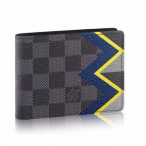 ルイヴィトンLOUIS　VUITTON　ダミエ　グラフィット　ポルトフォイユスレンダー　カラコラム柄　N61255