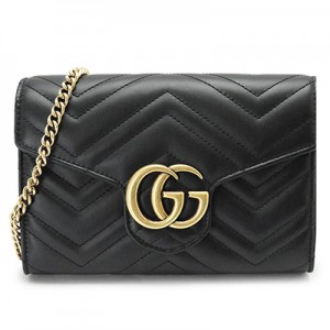 グッチ ショルダーバッグ  GUCCIクラッチバッグ/ポシェットGG MARMONT/GGマーモント キルティング レザー ブラック 474575 DRW1T 1000​