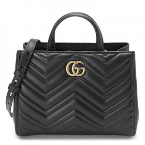 グッチ ハンドバッグ  GUCCI 2WAYショルダーバッグ GGマーモント レザー ブラック 448054 DTD1T 1000