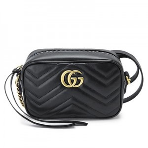 グッチ ショルダーバッグ  GUCCI ポシェット GG MARMONT/GGマーモント キルティング レザー ブラック 448065 DTD1D 1000