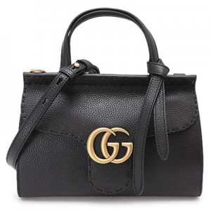 グッチ ハンドバッグ  GUCCI 2WAYショルダーバッグ GGマーモント レザー ブラック 442622 A7M0T 1000​