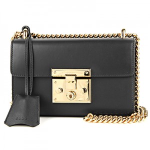 グッチ ショルダーバッグ GUCCI  バッグ パドロックショルダーバッグ レディース BLACK ブラック 黒 チェーン スライドロック コンパクト 2WAY フェミニン エレガント 409487 AP00G 1000​