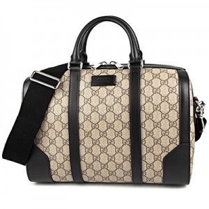グッチハンドバッグ GUCCI  バッグ GGスプリーム トップハンドル ユニセックス  ベージュ/ブラック 黒 GGパターン バイカラー メンズ エレガント 406379 KHN7X 9772​