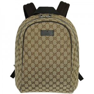 グッチ バッグ GUCCI　バックパック　リュックサック　GGキャンバス　ベージュｘブラウン　アウトレット 449906-9873