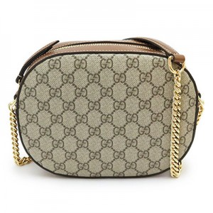 グッチ ショルダーバッグ GUCCI ミニ チェーンバッグ/ポシェット GGスプリーム キャンバス ベージュ×ブラウン  409535 KLQHG 8526