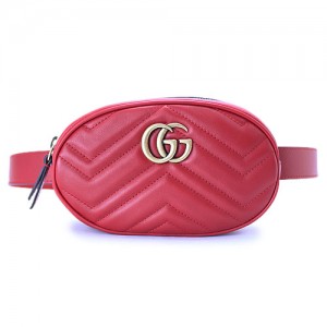グッチ ベルト バッグ レディース GUCCI GGマーモント キルティングレザー ハイビスカスレッド 赤 476434 DSVRT 6433 