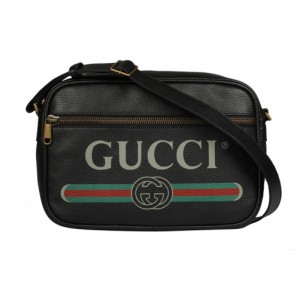 グッチ GUCCI グッチプリント レザー ショルダーバッグ メッセンジャー ブラック [メンズ] 523589 0QRAT 8163 