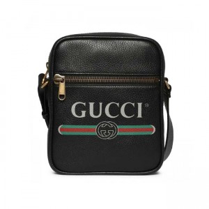 グッチ GUCCI グッチプリント レザー ショルダーバッグ ブラック [メンズ] 523591 0QRAT 8163 