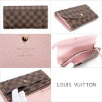 ルイヴィトン LOUIS VUITTON  長財布 ダミエキャンバス ローズ・バレリーヌ N61227
