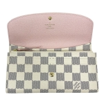 ルイヴィトン 長財布 LOUIS VUITTON ポルトフォイユ エミリー ダミエ アズール ローズ バレリーヌ N41625