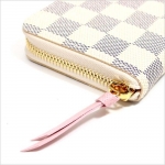 ルイ ヴィトンLOUIS　VUITTON　ダミエアズール　ラウンドファスナー長財布　ポルトフォイユ　クレマンス　ローズ・バレリーヌ　N61264