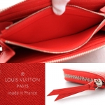 ルイヴィトン LOUIS VUITTON長財布 レディース ラウンドファスナー ポルトフォイユ・クレマンス エピ・レザー コクリコレッド M60913