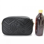 グッチ ショルダーバッグ  GUCCI ななめがけバッグ/ポシェット GG MARMONT キルティング レザー ブラック 447632 DTD1D 1000