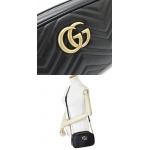 グッチ ショルダーバッグ  GUCCI ななめがけバッグ/ポシェット GG MARMONT キルティング レザー ブラック 447632 DTD1D 1000