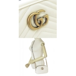 グッチ ショルダーバッグ  GUCCI ななめがけバッグ/ポシェット GG MARMONT キルティング レザー オフホワイト 447632 DTD1D 9022