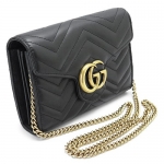 グッチ ショルダーバッグ  GUCCIクラッチバッグ/ポシェットGG MARMONT/GGマーモント キルティング レザー ブラック 474575 DRW1T 1000​