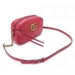 グッチ ショルダーバッグ  GUCCI ななめがけバッグ/ポシェット GG MARMONT キルティング レザー ハイビスカスレッド 447632 DTD1D 6433