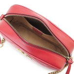 グッチ ショルダーバッグ  GUCCI ななめがけバッグ/ポシェット GG MARMONT キルティング レザー ハイビスカスレッド 447632 DTD1D 6433