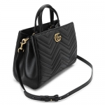 グッチ ハンドバッグ  GUCCI 2WAYショルダーバッグ GGマーモント レザー ブラック 448054 DTD1T 1000