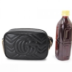 グッチ ショルダーバッグ  GUCCI ポシェット GG MARMONT/GGマーモント キルティング レザー ブラック 448065 DTD1D 1000