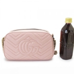 グッチ ショルダーバッグ  GUCCI ななめがけバッグ/ポシェット GG MARMONT キルティング レザー ライトピンク447632 DTD1T 5909