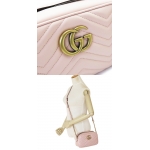グッチ ショルダーバッグ  GUCCI ななめがけバッグ/ポシェット GG MARMONT キルティング レザー ライトピンク447632 DTD1T 5909