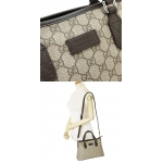 グッチ トートバッグ  GUCCI ショルダーバッグ GGスプリーム PVC キャンバス レザー ベージュ×ダークブラウン 429019 KGDHN 9643