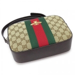 グッチ ショルダーバッグ GUCCI ななめがけバッグ ウールシグネチャーウェブ×ゴールドビー GGキャンバス ベージュ×ダークブラウン 412008 KQWYG 8869