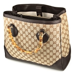グッチ トートバッグ GUCCI  バッグ ダイアナ GGキャンバス バンブーハンドルトート レディース  (エボニー) ベージュ/ダークブラウン バンブー 竹 モノグラム フェミニン エレガント 282317 FWCGG 9643​