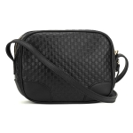 グッチ ショルダーバッグ GUCCI  マイクロ グッチシマ レディース BLACK ブラック 黒 GG 型押し クロスボディ 上品 カジュアル 449413 BMJ1G 1000​
