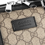 グッチハンドバッグ GUCCI  バッグ GGスプリーム トップハンドル ユニセックス  ベージュ/ブラック 黒 GGパターン バイカラー メンズ エレガント 406379 KHN7X 9772​