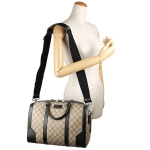 グッチハンドバッグ GUCCI  バッグ GGスプリーム トップハンドル ユニセックス  ベージュ/ブラック 黒 GGパターン バイカラー メンズ エレガント 406379 KHN7X 9772​