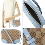 グッチGUCCI 斜めがけショルダーバッグ レディース カーキ/ライトブルー 449413ky9lg8611 