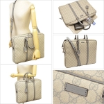 グッチGUCCI 2Wayブリーフケース/ビジネスバッグ メンズ グレー/ライトグレー 208463kgdhn9891