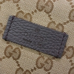 グッチ バッグ　GUCCI　バックパック　巾着　リュックサック　GGキャンバス　ベージュ　型押しカーフブラウン　アウトレット  449175-9790​
