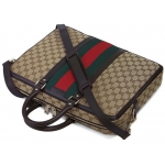 グッチ バッグ　GUCCI　メンズ　ブリーフケース　ストラップ付き　ウェビング　レッドxグリーン　GGキャンバスベージュxダークブラウン 紙袋付き　246408-9791　