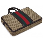 グッチ バッグ　GUCCI　メンズ　ブリーフケース　ストラップ付き　ウェビング　レッドxグリーン　GGキャンバスベージュxダークブラウン 紙袋付き　246408-9791　