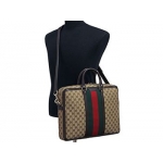 グッチ バッグ　GUCCI　メンズ　ブリーフケース　ストラップ付き　ウェビング　レッドxグリーン　GGキャンバスベージュxダークブラウン 紙袋付き　246408-9791　