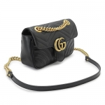 グッチ ショルダーバッグ GUCCI クラッチバッグ/ポシェット GG MARMONT レザー ブラック  446744 DTDIT 1000
