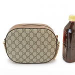グッチ ショルダーバッグ GUCCI ミニ チェーンバッグ/ポシェット GGスプリーム キャンバス ベージュ×ブラウン  409535 KLQHG 8526