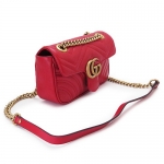 グッチ ショルダーバッグ GUCCI ポシェット GG MARMONT レザー ハイビスカスレッド 赤 446744 DTDIT 6433 