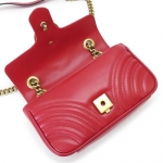 グッチ ショルダーバッグ GUCCI ポシェット GG MARMONT レザー ハイビスカスレッド 赤 446744 DTDIT 6433 
